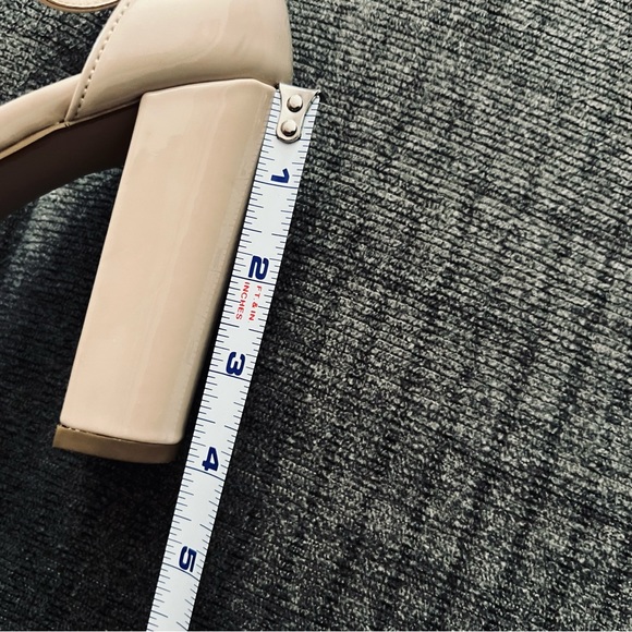 🩷 Heart in D Nude Shoes Sandals Block Heel Size 5.5 - Picture 7 of 7